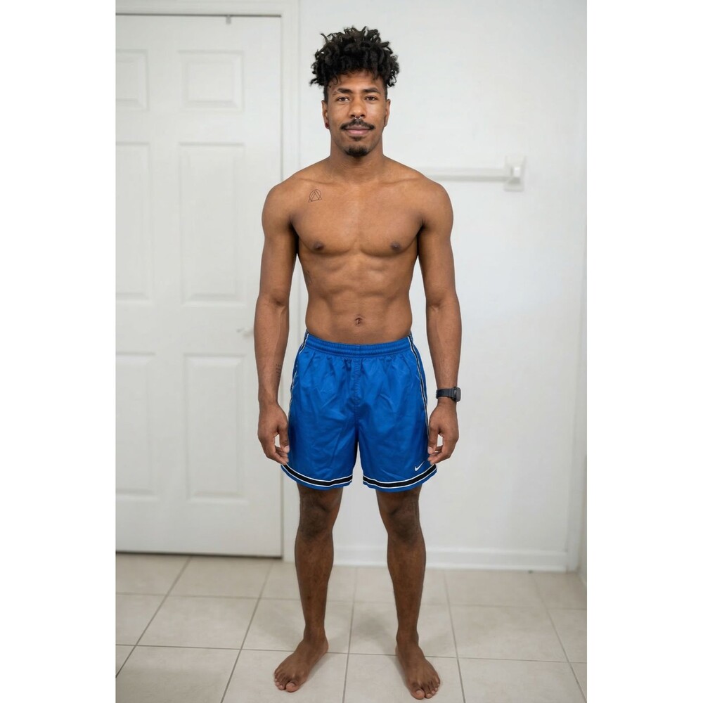 Nike 90s Super Rare Satin America Soccer Shorts Silky Glanz Shiny Blue Large